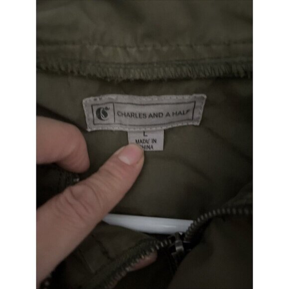Charles And A Half Cargo Womens Large Twill Coat Utility Canvas Chore Mid Length - Picture 3 of 7